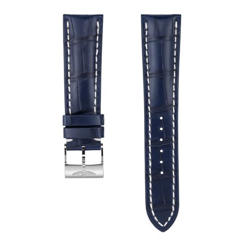 breitling blue leather strap|Breitling Blue Alligator Leather Strap 24mm 746P .